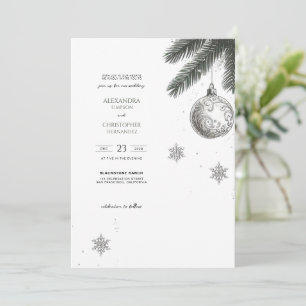 Kerstmis met Details en QR Bruiloft Kaart