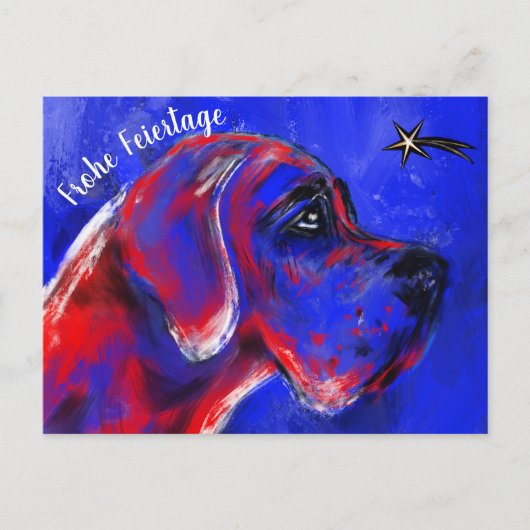 Kerstmis met Doggen Portret Briefkaart (Voorkant)