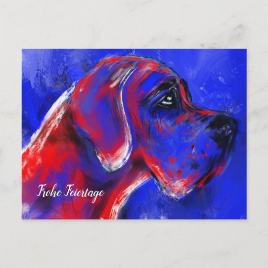 Kerstmis met Doggen Portret Briefkaart (Voorkant)