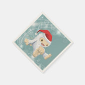 Kerstmis met Doll die een kersthat draagt Servet (Hoek)