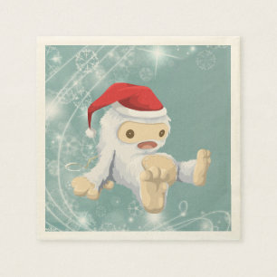 Kerstmis met Doll die een kersthat draagt Servet