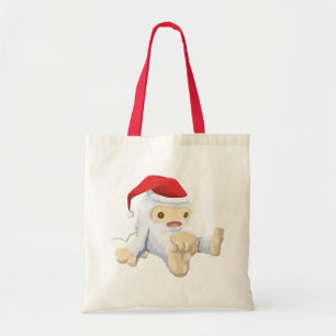 Kerstmis met Doll die een kersthat draagt Tote Bag