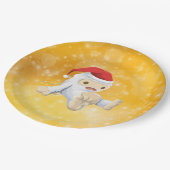 Kerstmis met Doll op Gold Bokeh achtergrond Papieren Bordje (Gekanteld)