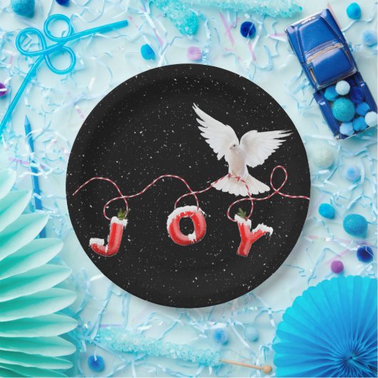 Kerstmis met Dove en Snowflakes Papieren Bordje (Feest)
