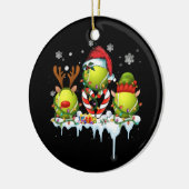 Kerstmis met drie kerstkerstkerstkerstmannen keramisch ornament (Links)