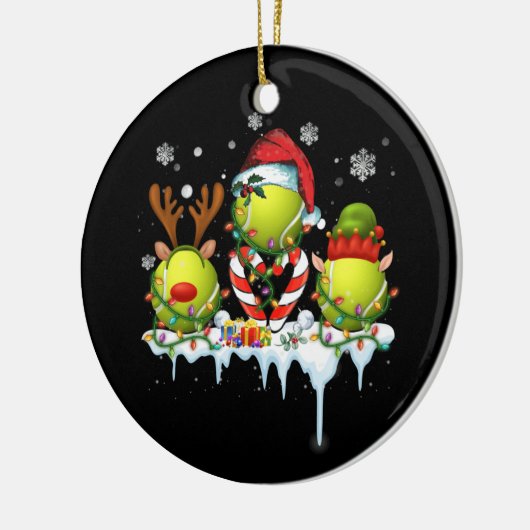Kerstmis met drie kerstkerstkerstkerstmannen keramisch ornament (Links)