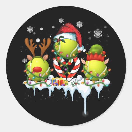 Kerstmis met drie kerstkerstkerstkerstmannen ronde sticker (Voorkant)