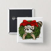Kerstmis met drogen en regen vierkante button 5,1 cm (Voorkant /achterkant)
