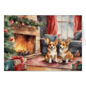 Kerstmis met Dubbele Problemen Corgi Hond (Voorkant Horizontaal)