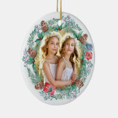 Kerstmis met dubbelzijdige foto keramisch ornament (Rechts)