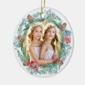 Kerstmis met dubbelzijdige foto keramisch ornament (Links)