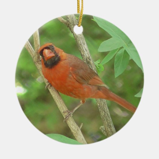 Kerstmis met dubbelzijdige Vrouw en mannetjeskardi Keramisch Ornament (Voorkant)