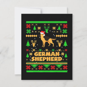 Kerstmis met Duitse herder Notitiekaartje
