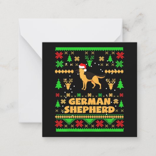Kerstmis met Duitse herder Notitiekaartje (Voorkant)