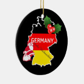 Kerstmis met Duitse kaart, vlag en Kerstman Keramisch Ornament (Rechts)