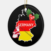 Kerstmis met Duitse kaart, vlag en Kerstman Keramisch Ornament (Links)