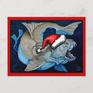 Kerstmis met Dunkleosteus Feestdagenkaart