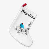 Kerstmis met een blauwvogel kleine kerstsok (Voorkant (Hangend))