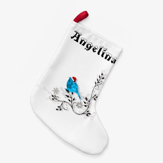 Kerstmis met een blauwvogel kleine kerstsok (Voorkant (Hangend))