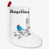 Kerstmis met een blauwvogel kleine kerstsok (Voorkant)