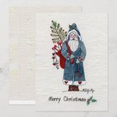 Kerstmis met een boom wenst een prettige kerst feestdagenkaart (Voorkant / Achterkant)