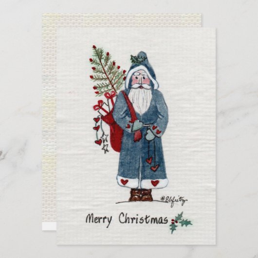 Kerstmis met een boom wenst een prettige kerst feestdagenkaart (Voorkant / Achterkant)