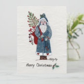 Kerstmis met een boom wenst een prettige kerst feestdagenkaart (Staand voorkant)