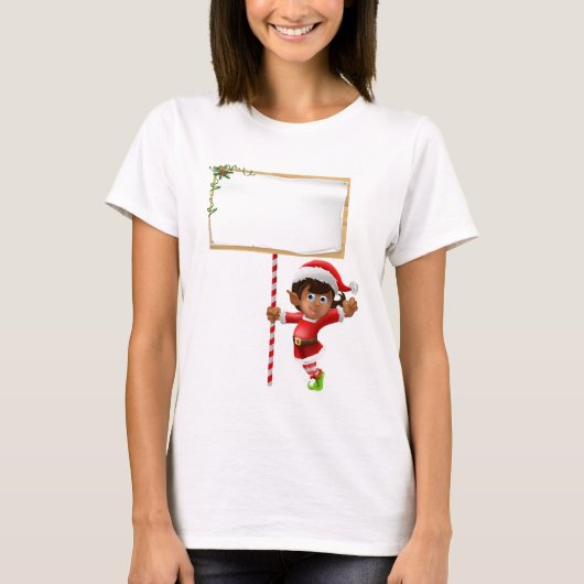 Kerstmis met een bord t-shirt (Voorkant)