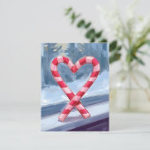 Kerstmis met een Candy Cane-hart Feestdagenkaart (Staand voorkant)