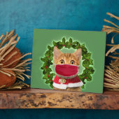 Kerstmis met een coronavirusmasker fotoplaat (Zijkant)