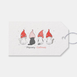 Kerstmis met een "Cute Meow Catmas" Cadeaulabel