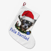 Kerstmis met een diertje grote kerstsok (Voorkant (Hangend))