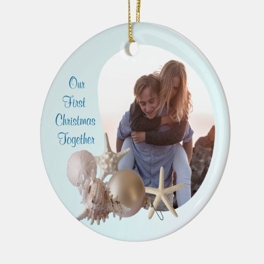 Kerstmis met een doorsnee bruiloft keramisch ornament (Links)