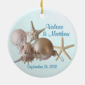 Kerstmis met een doorsnee bruiloft keramisch ornament (Achterkant)