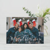 Kerstmis met een fotofeestkaart feestdagenkaart (Staand voorkant)
