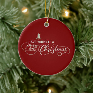 Kerstmis met een gezellige winter keramisch ornament