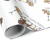 Kerstmis met een grappige feestdag cadeaupapier (Rol Hoek)