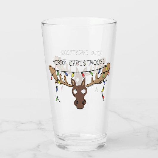 Kerstmis met een grappige feestdag glas (Achterkant)