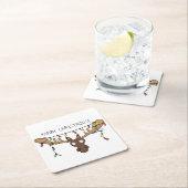 Kerstmis met een grappige feestdag kartonnen onderzetters (Insitu)