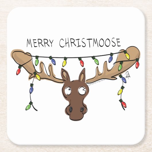 Kerstmis met een grappige feestdag kartonnen onderzetters (Voorkant)