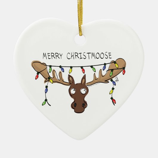 Kerstmis met een grappige feestdag keramisch ornament (Voorkant)