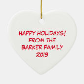 Kerstmis met een grappige feestdag keramisch ornament (Achterkant)