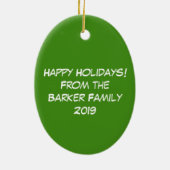 Kerstmis met een grappige feestdag keramisch ornament (Achterkant)