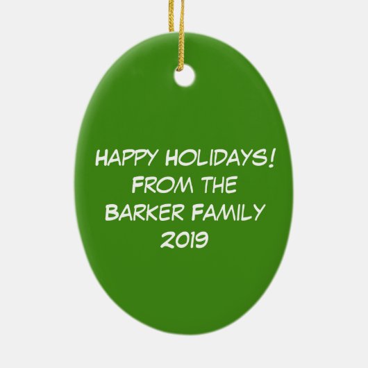 Kerstmis met een grappige feestdag keramisch ornament (Achterkant)