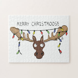 Kerstmis met een grappige feestdag legpuzzel