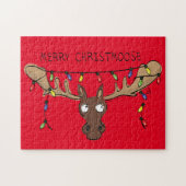 Kerstmis met een grappige feestdag legpuzzel (Horizontaal)