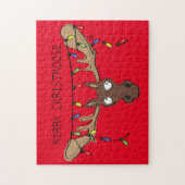 Kerstmis met een grappige feestdag legpuzzel (Verticaal)