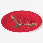 Kerstmis met een grappige feestdag papieren bordje (Gekanteld)