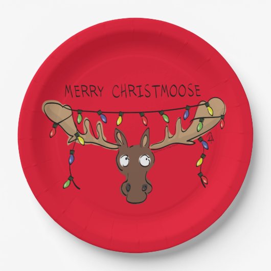 Kerstmis met een grappige feestdag papieren bordje (Voorkant)