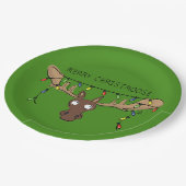 Kerstmis met een grappige feestdag papieren bordje (Gekanteld)